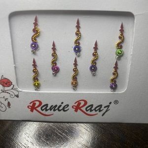 8 Multicolored Long Forehead Bindi Stickers